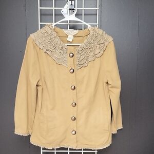 TOFFEE BOHO KHAKI JACKET, SIZE L